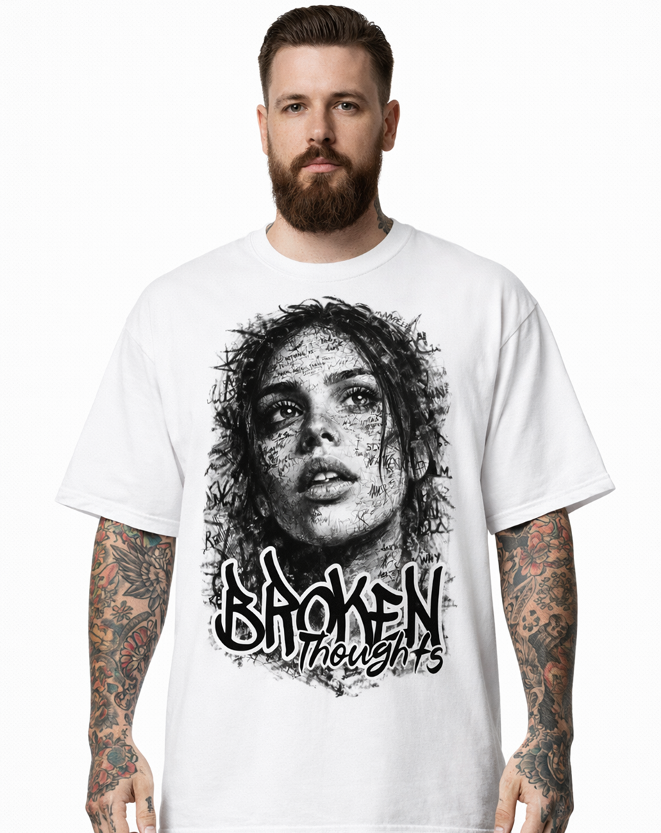 Broken Thoughts Dark Art Streetwear Graphic T-Shirt - Belarté
