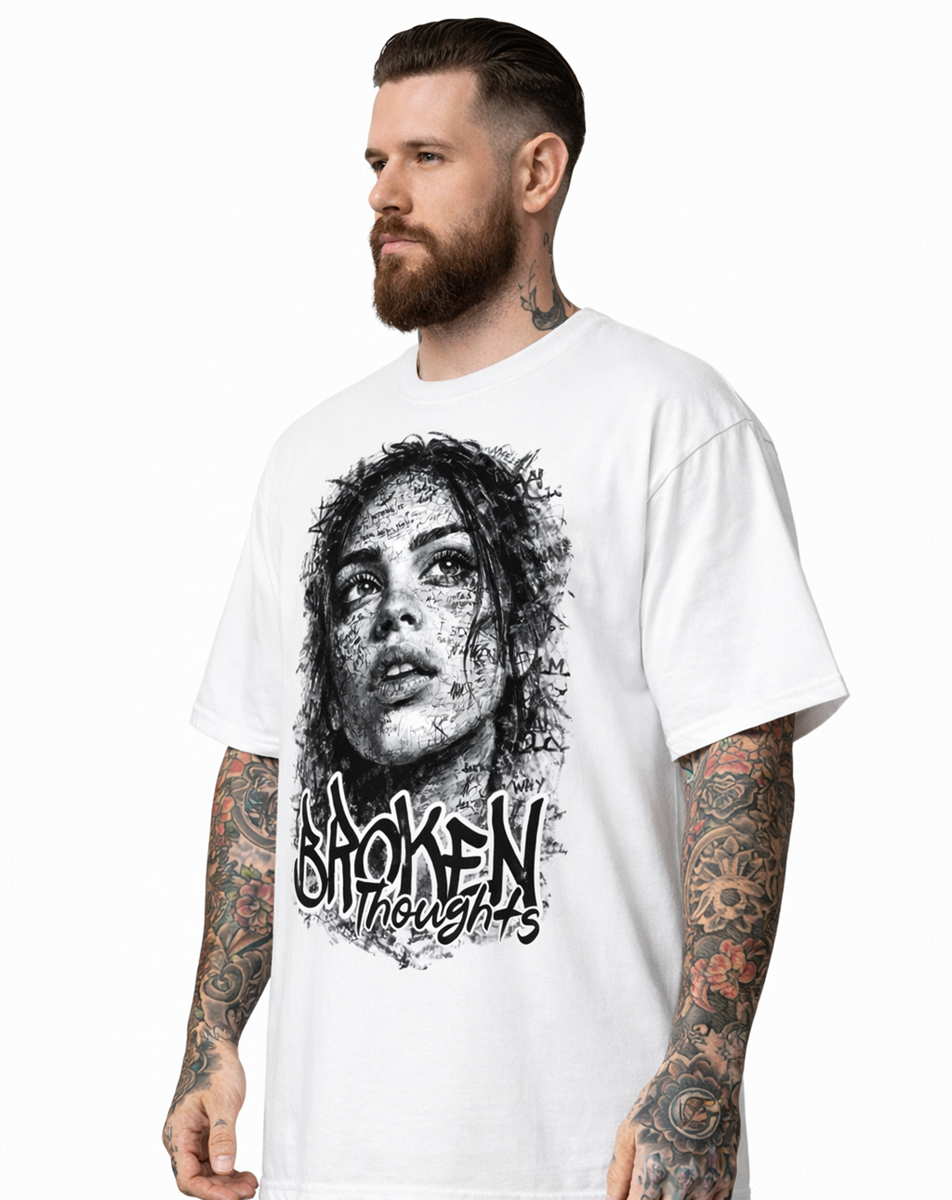 Broken Thoughts Dark Art Streetwear T-shirt graphique - Belarté