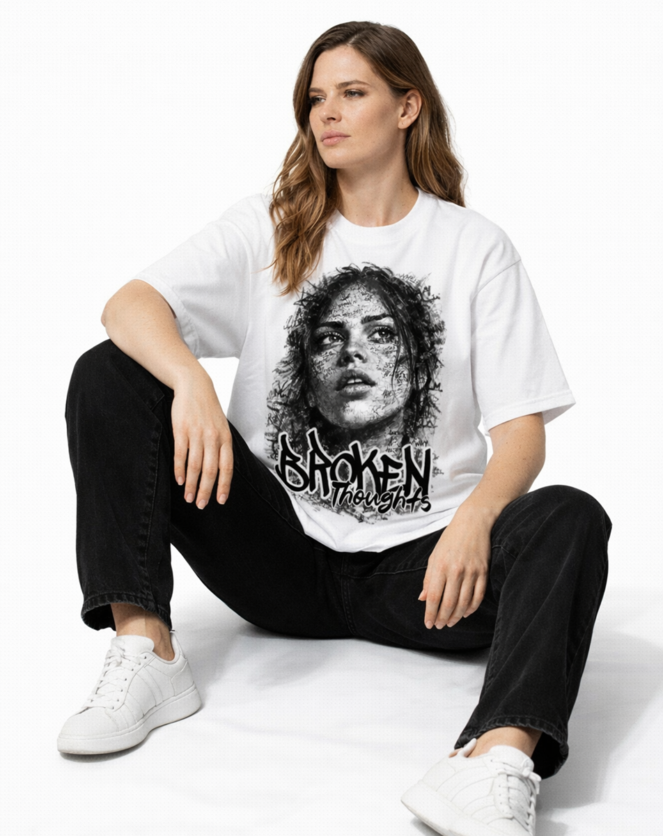 Broken Thoughts Dark Art Streetwear T-shirt graphique - Belarté