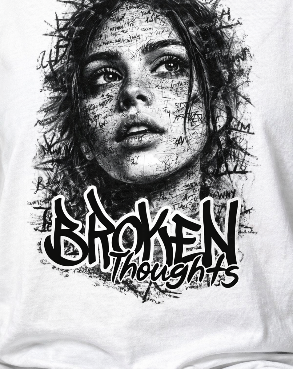 Broken Thoughts Dark Art Streetwear Graphic T-Shirt - Belarté