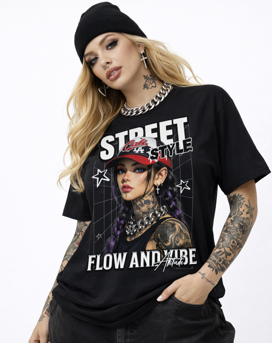 Urban Street Style Flow Graphic T-Shirt
