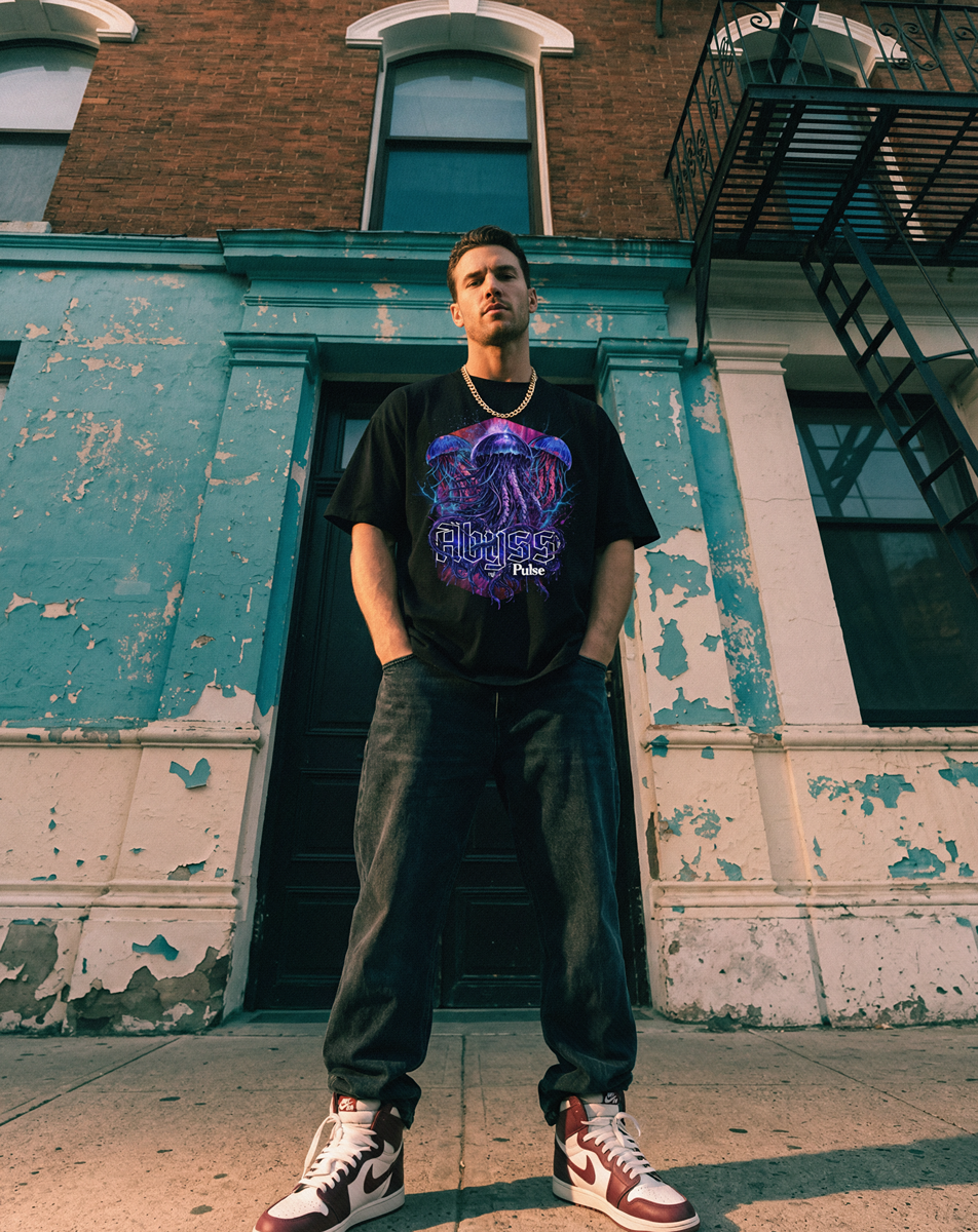 Abyss Pulse Jellyfish Streetwear T-shirt graphique - Belarté