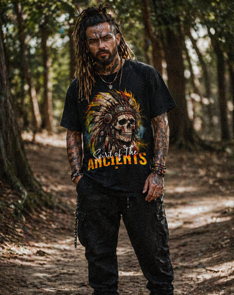 Ancient Skull Tribal Streetwear T-Shirt