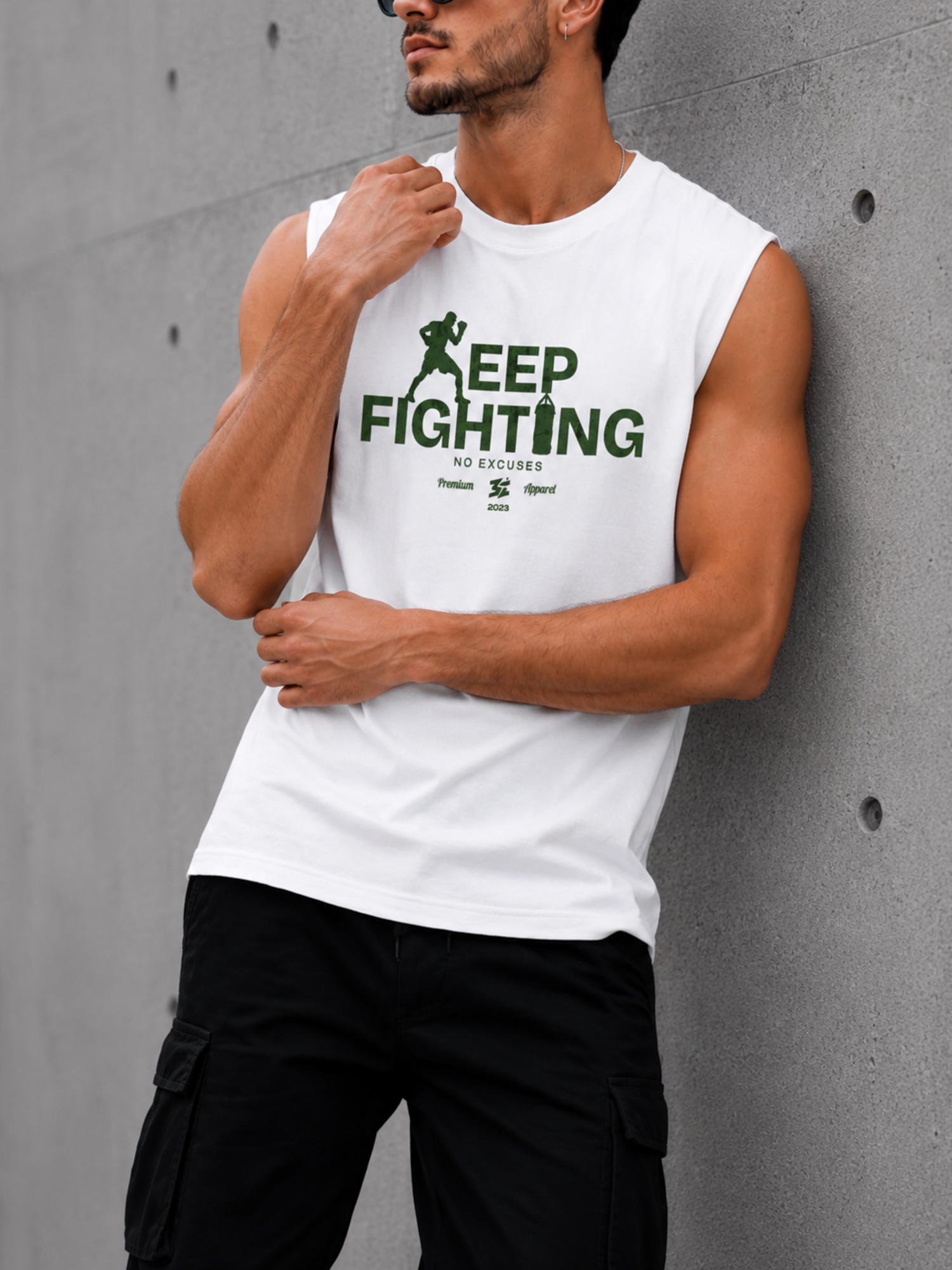 Keep Fighting Motivational Graphic  Tank Top