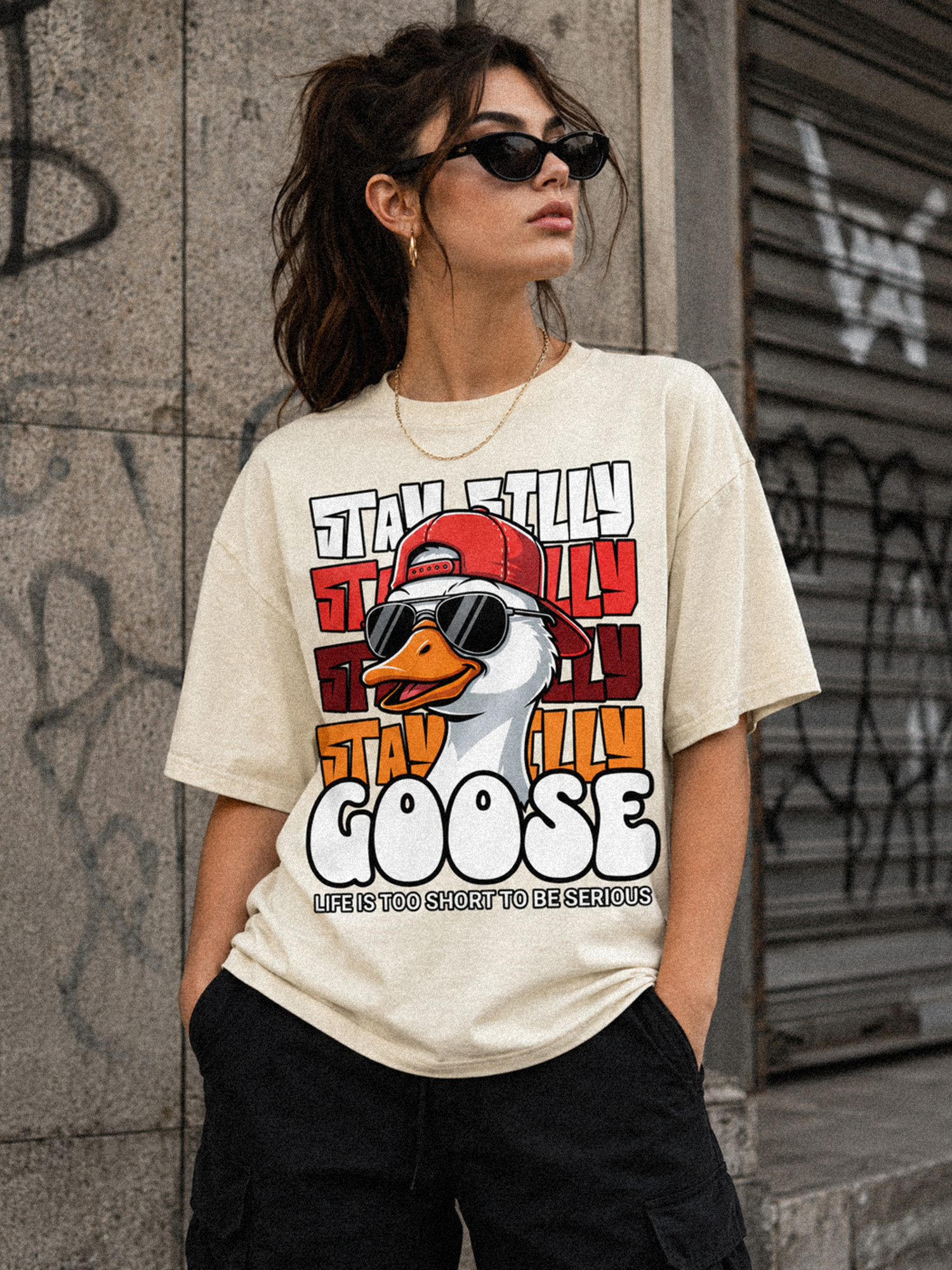 Stay Silly Goose Streetwear Graphic Cotton T-Shirt