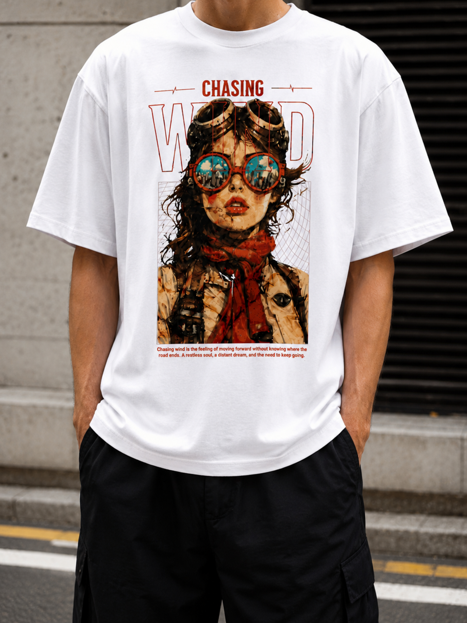 Vintage Aviator Wind Graphic Streetwear T-Shirt