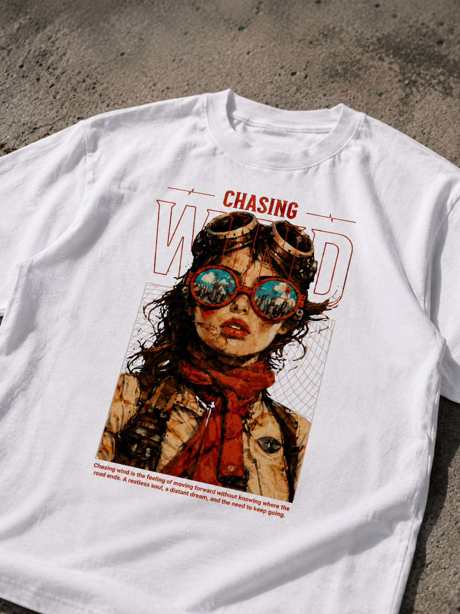 Vintage Aviator Wind Graphic Streetwear T-Shirt