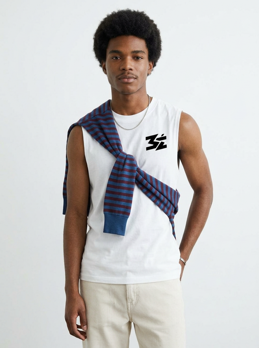 White Minimal Logo Tank Top - Belarté