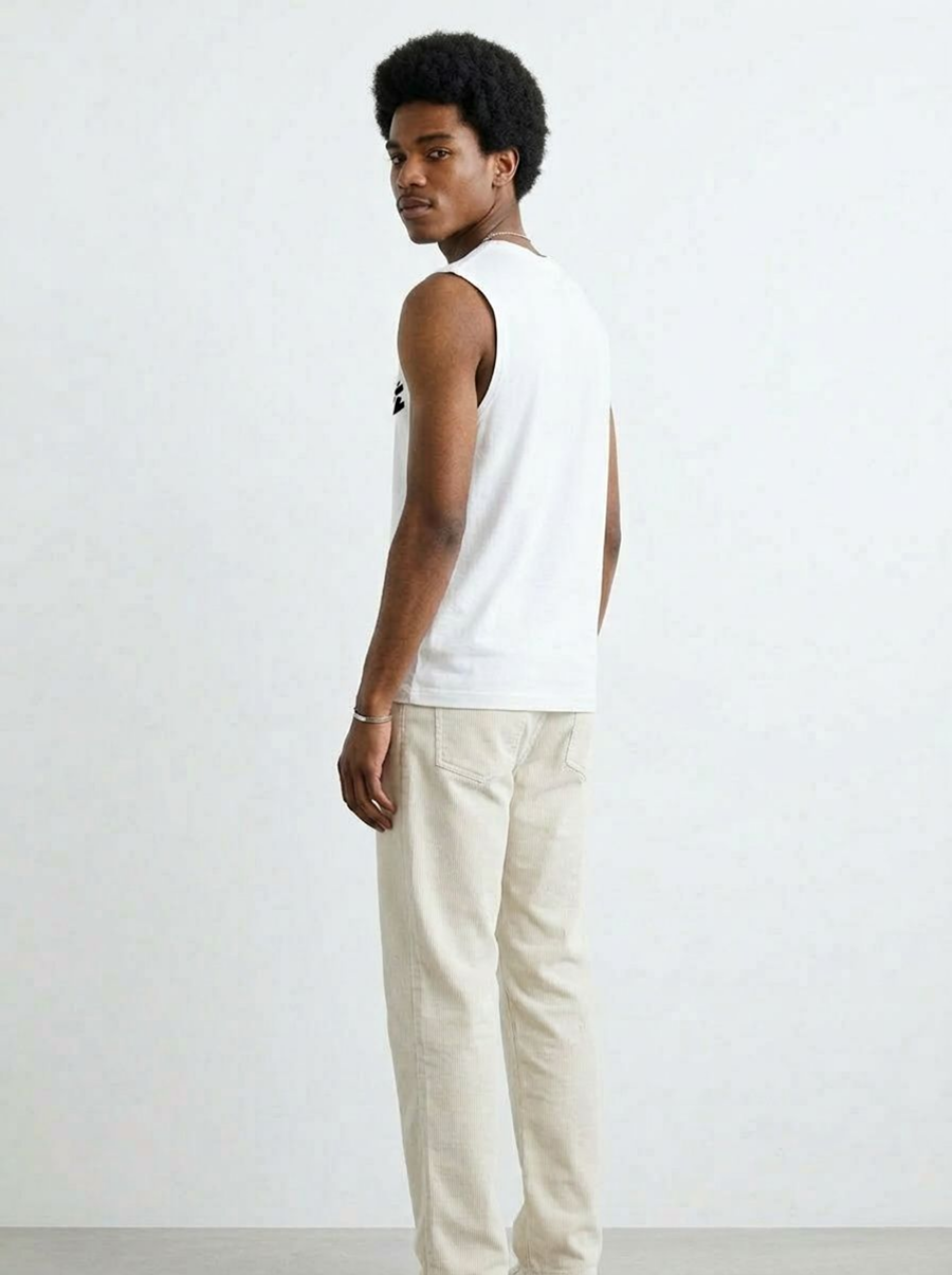 White Minimal Logo Tank Top - Belarté