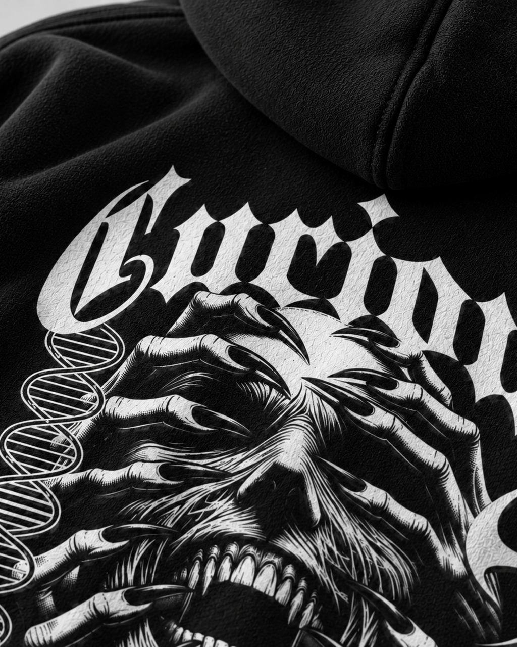 Belarté Curious About Evil Sweat à capuche zippé graphique en noir - vue du produit 7