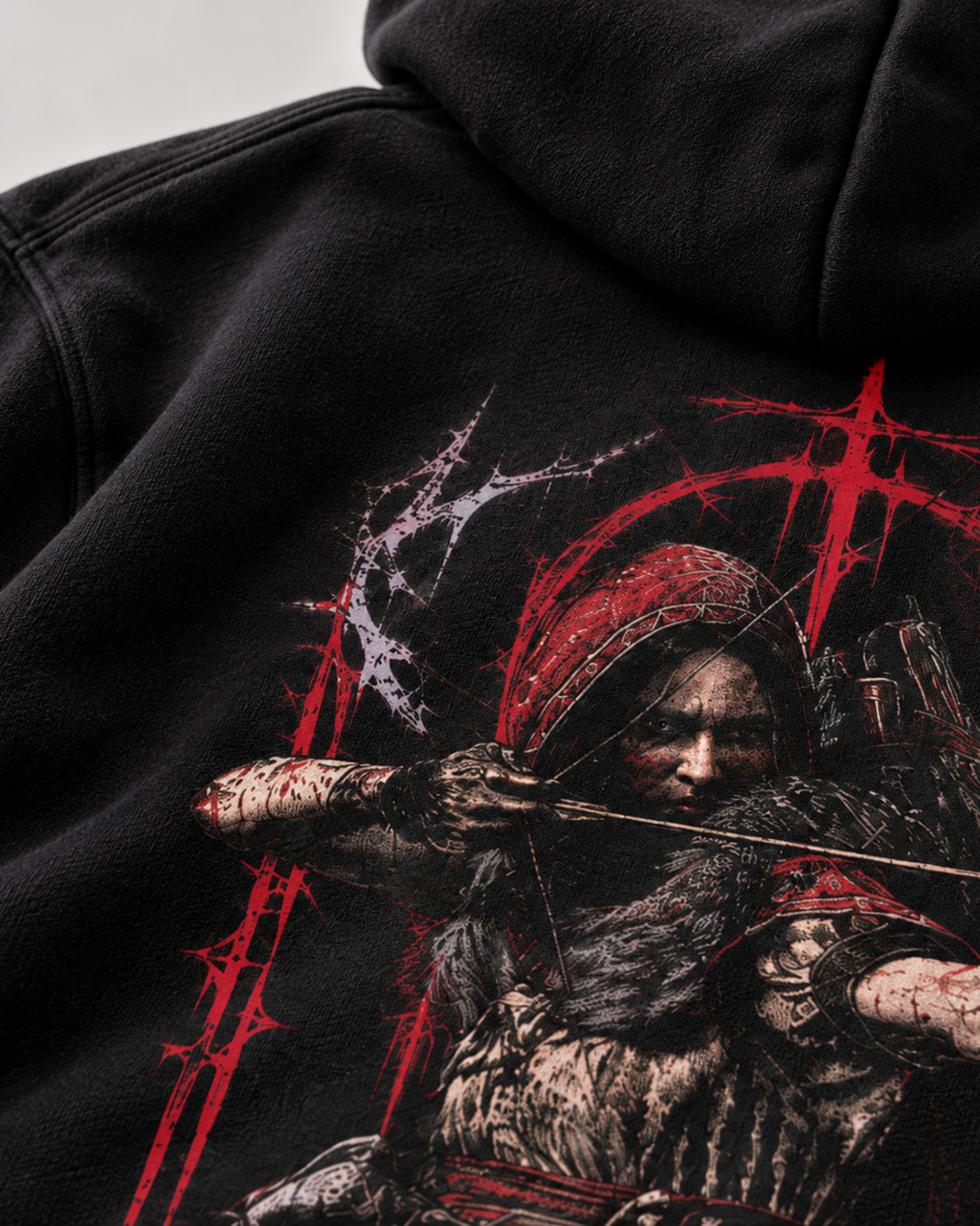 Belarté Dark Archer Graphic Zip Hoodie in black - product detail view
