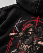 Belarté Dark Archer Graphic Zip Hoodie in black - product detail view