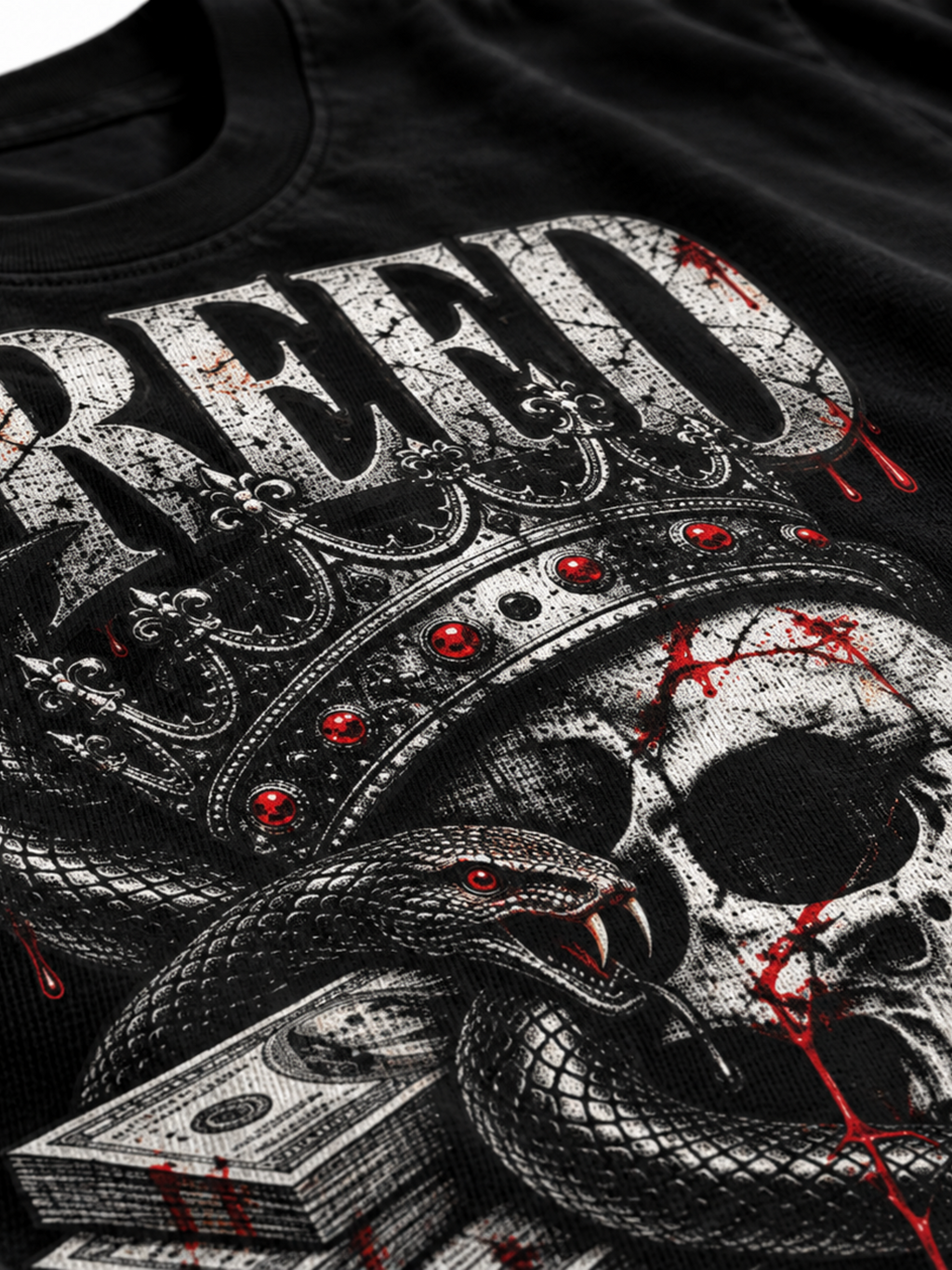 Belarté Greed Never Enough Graphic T-Shirt in black - styled product view