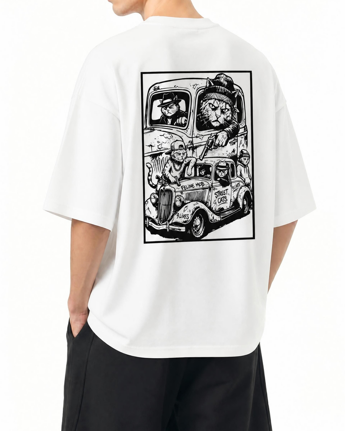 T-shirt grafica oversize Street Cats Belarté