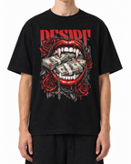 Mannequin portant le T-shirt noir Belarté Vamp Desire, vue de face
