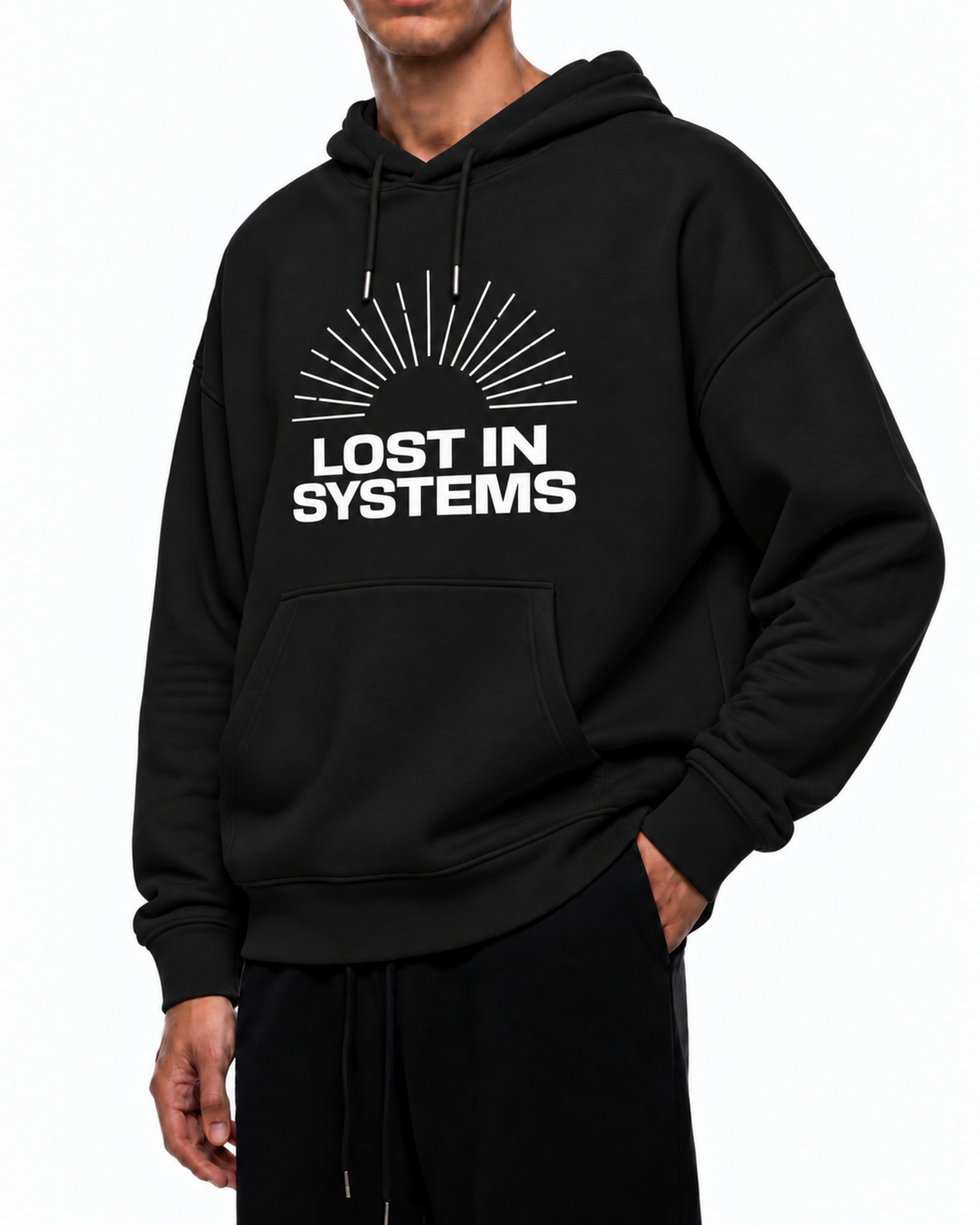 Schwarzer Hoodie Belarté Lost In Systems