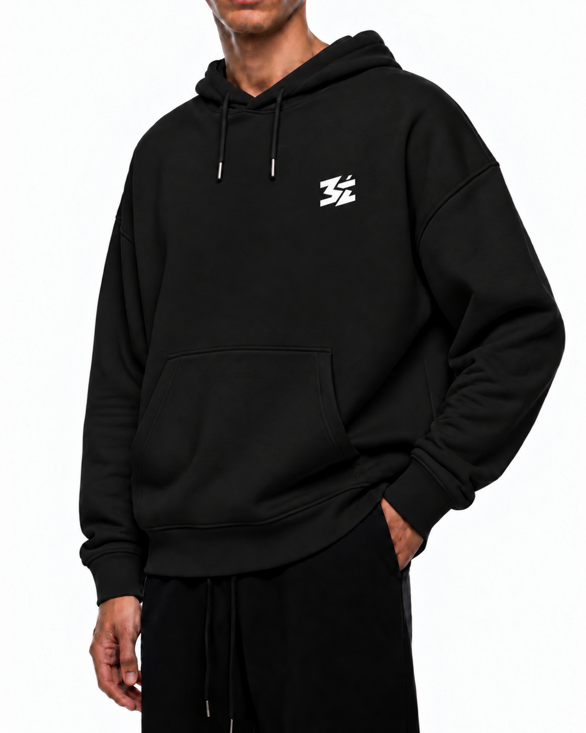 Schwarzer Hoodie mit weißem Logo Belarté