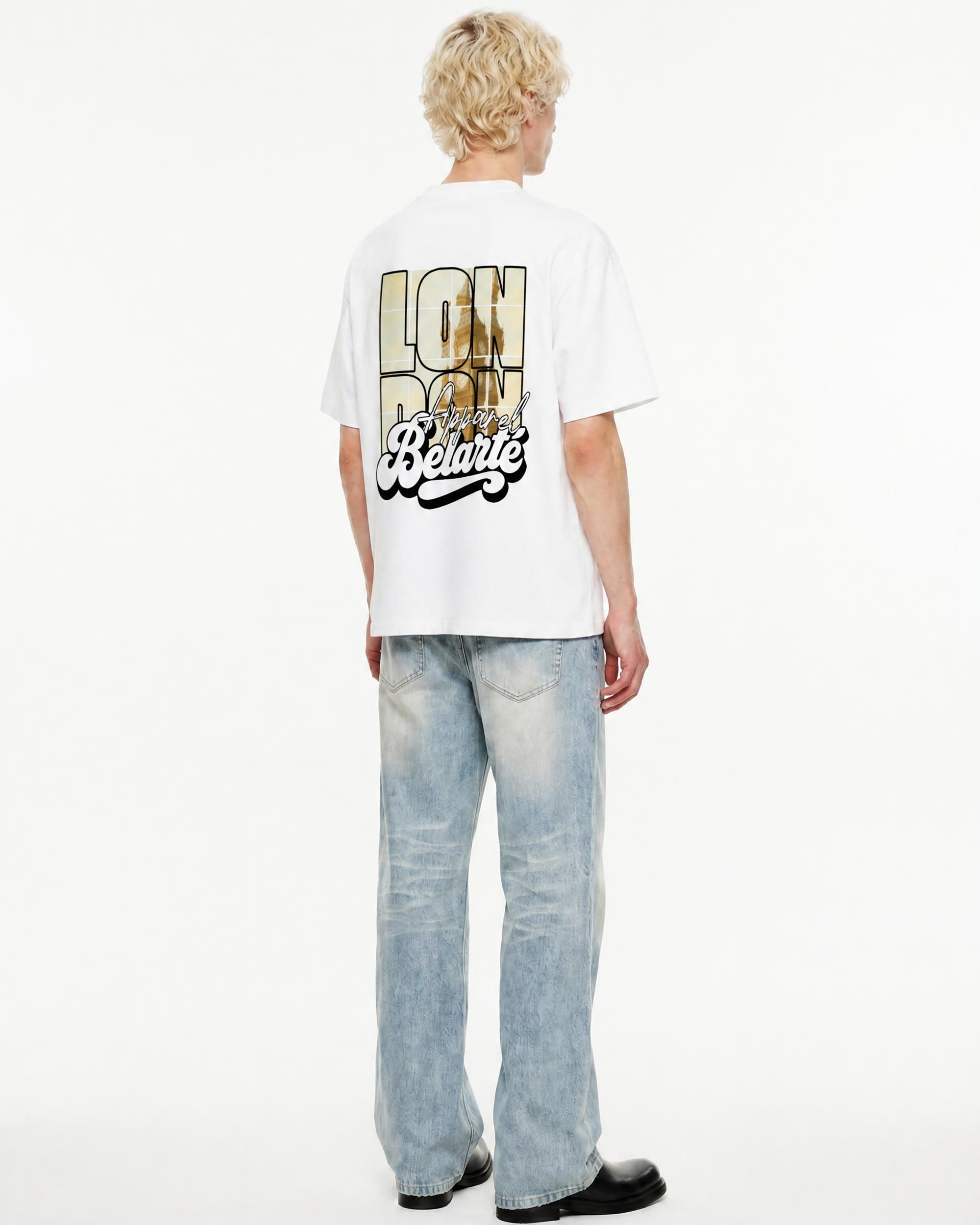 Belarté London Apparel Graphic T Shirt | Oversized Streetwear Big Ben Back Print Tee