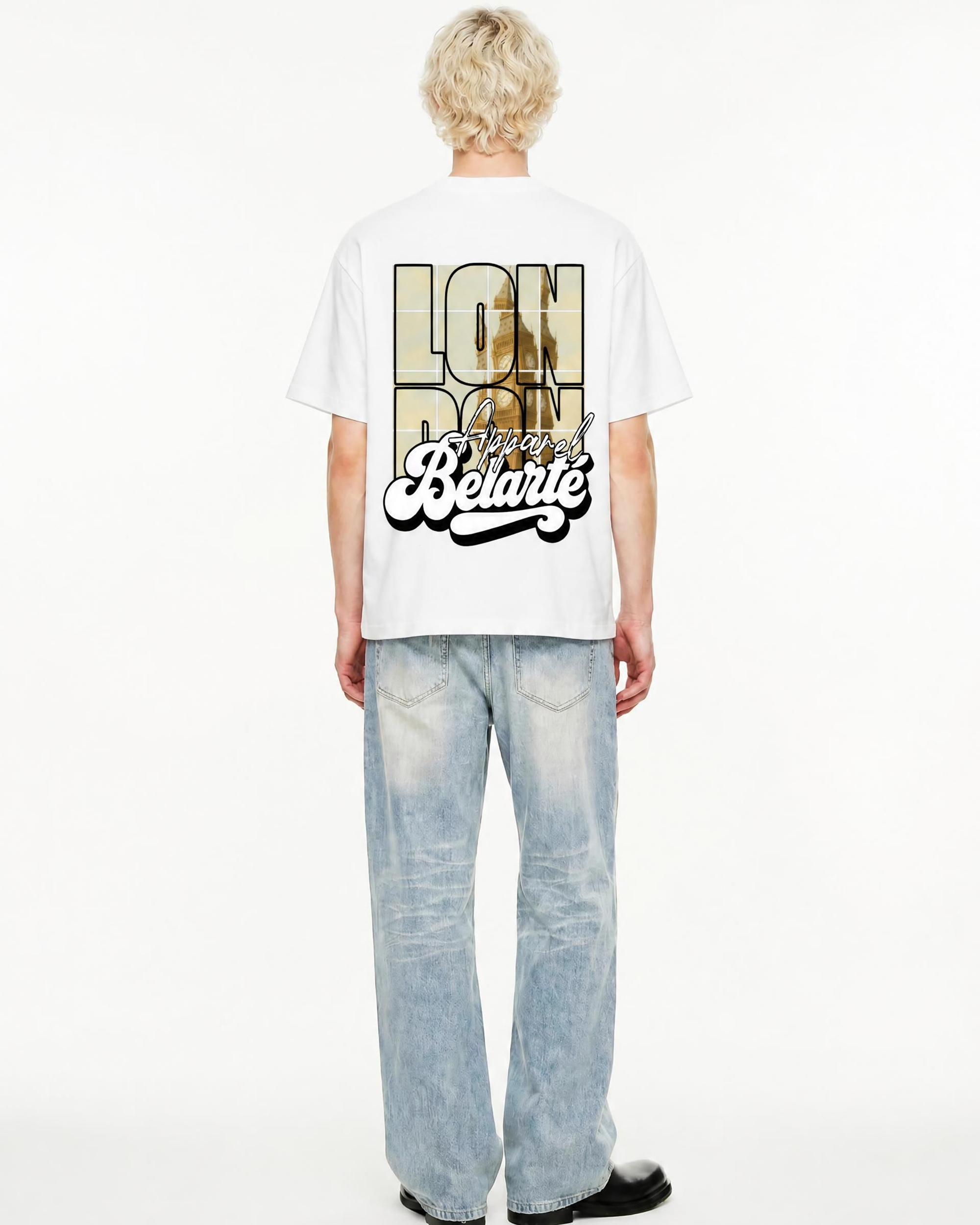 Belarté London Apparel Graphic T Shirt | Oversized Streetwear Big Ben Back Print Tee