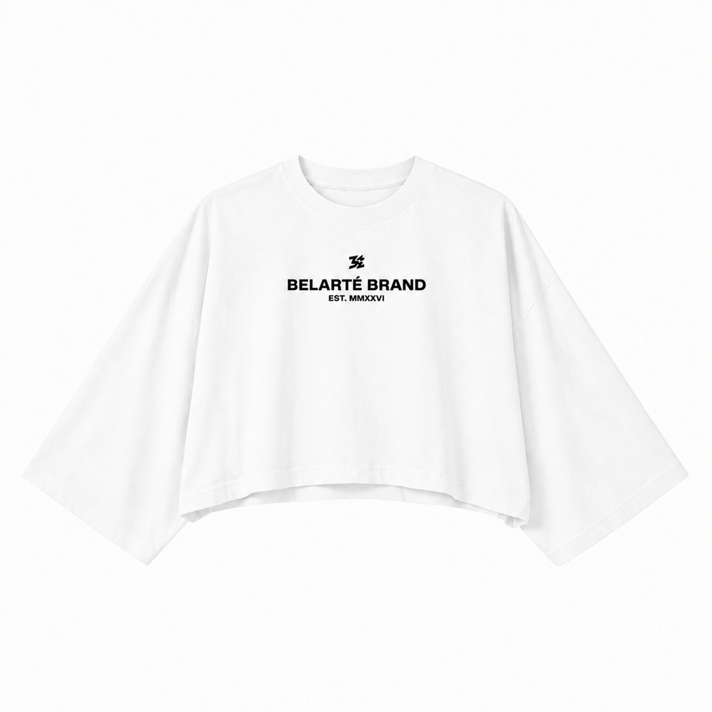 Belarté Women's Oversized Batwing Crop T-shirt - product photograph 5 of 5