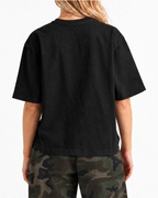 Plain back of the black Belarté Grunge Punk T-shirt on a model