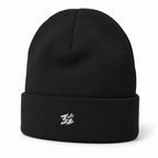 Belarté Signature Embroidered Beanie in black - front view with small embroidered logo