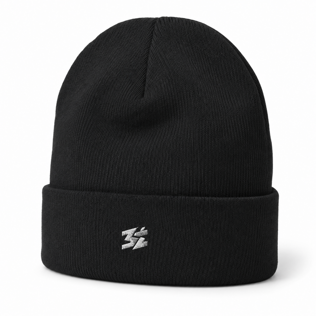 Belarté Signature Embroidered Beanie in black - front view with small embroidered logo
