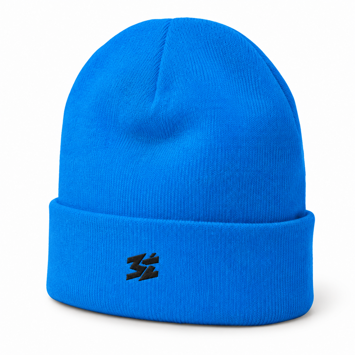 Belarté Signature Embroidered Beanie in royal blue - front view with embroidered logo