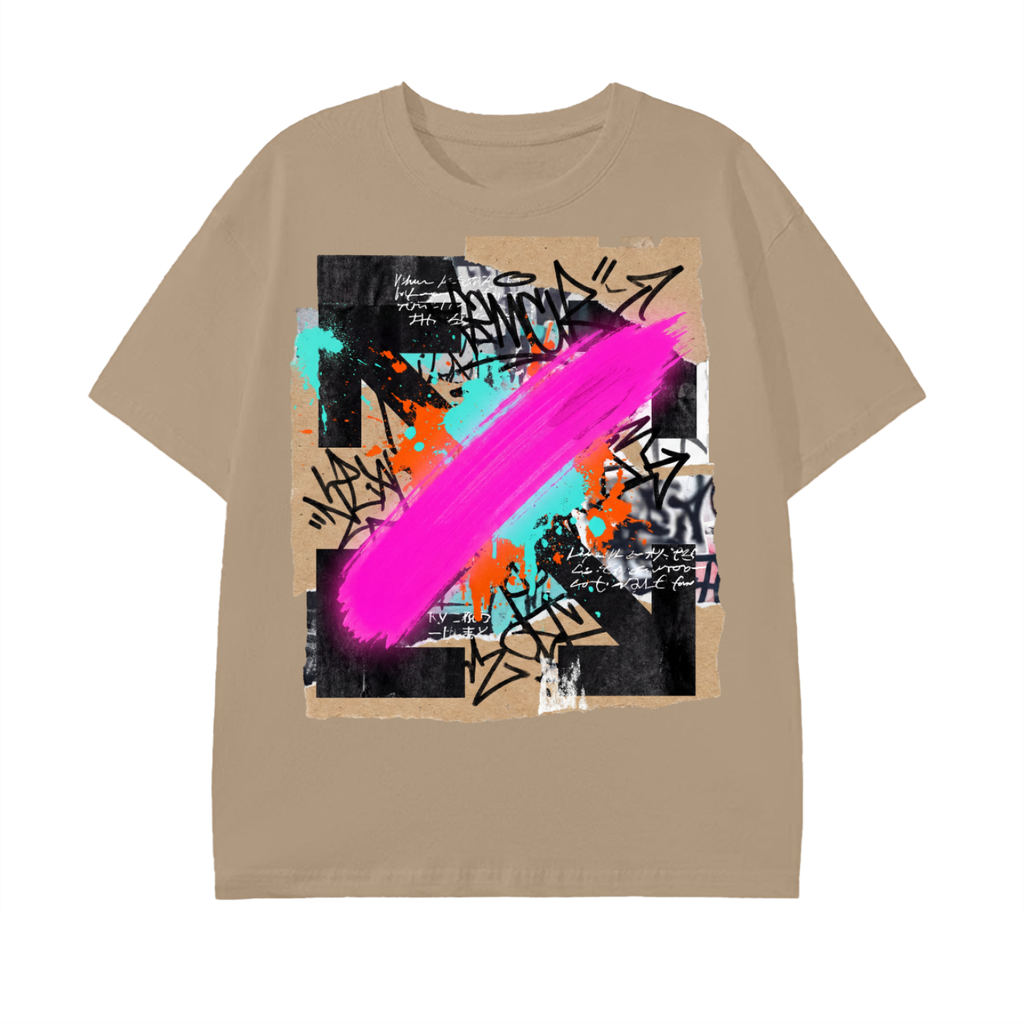 graffiti shirt,streetwear graphic,oversized tee,art t shirt,urban style shirt,paint splash design,neon street fashion,unisex streetwear top,abstract graphic tee,colorful aesthetic shirt