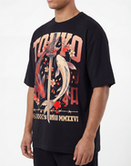 tokyo koi samurai,koi fish art,japanese streetwear,samurai sword art,yin yang koi,japanese aesthetic,asian art design,koi fish shirt,streetwear graphic,modern japan art