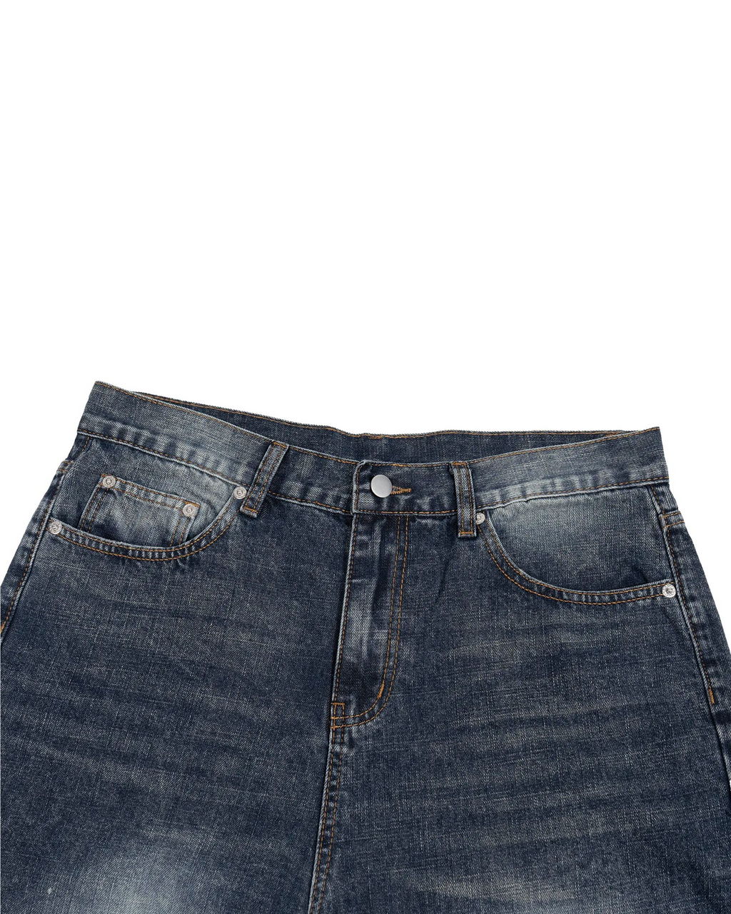 Belarté Men’s Washed Wide Leg Denim Jeans - vintage wash close-up