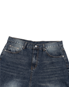 Belarté Men’s Washed Wide Leg Denim Jeans - vintage wash close-up