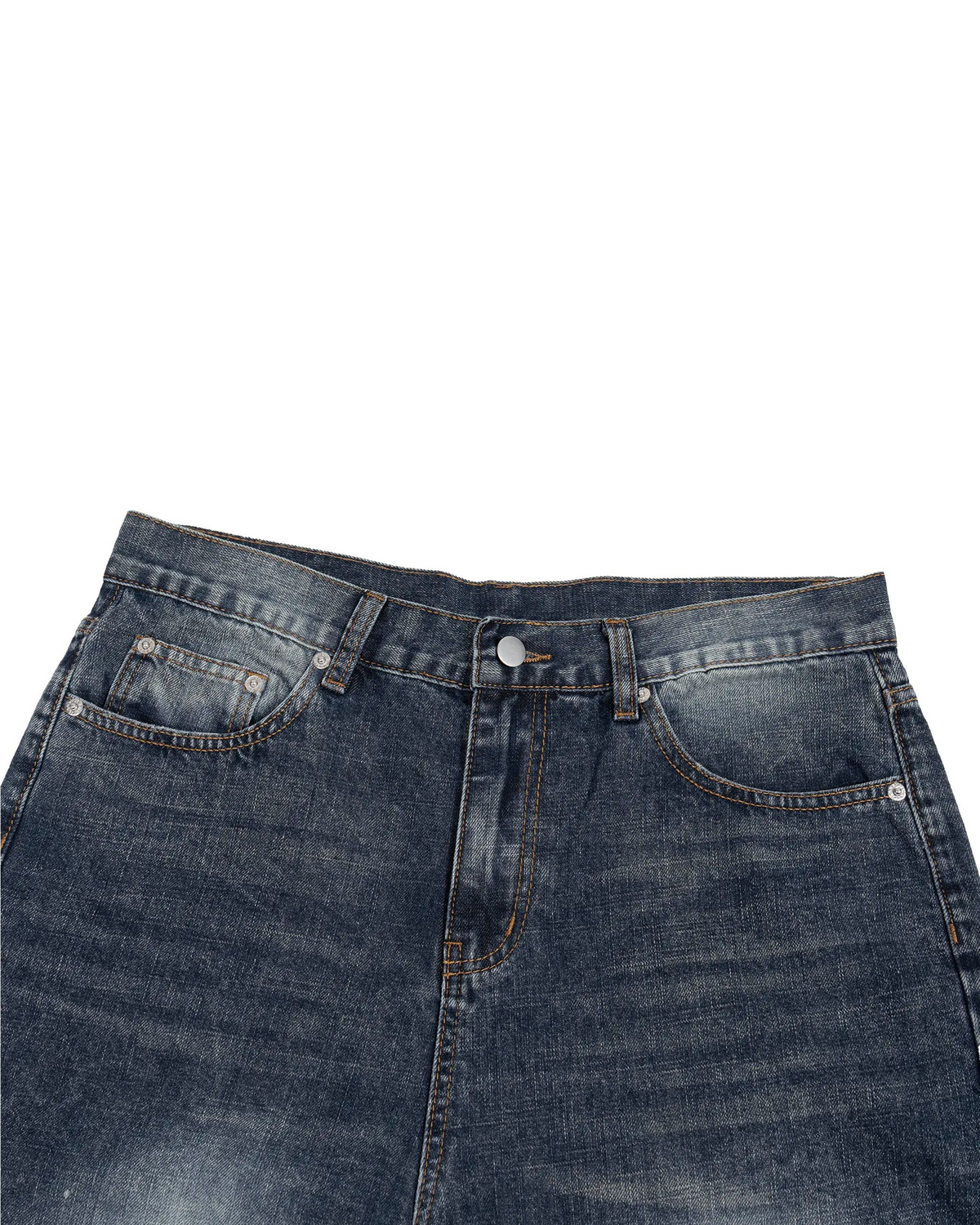Belarté Men’s Washed Wide Leg Denim Jeans - vintage wash close-up