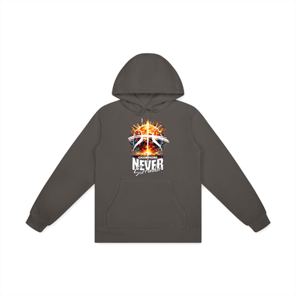 basketball hoodie,never surrender hoodie,champion hoodie,sports streetwear,motivational hoodie,faith inspired clothing,graphic hoodie,unisex hoodie,urban sports fashion