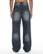 Belarté Men’s Washed Wide Leg Denim Jeans - wide leg denim detail