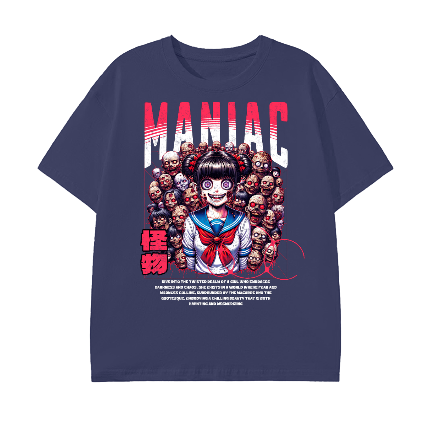 horror art,creepy girl,japanese horror,anime streetwear,dark fashion,horrorcore style,graphic apparel,eerie aesthetic,spooky design,urban streetwear