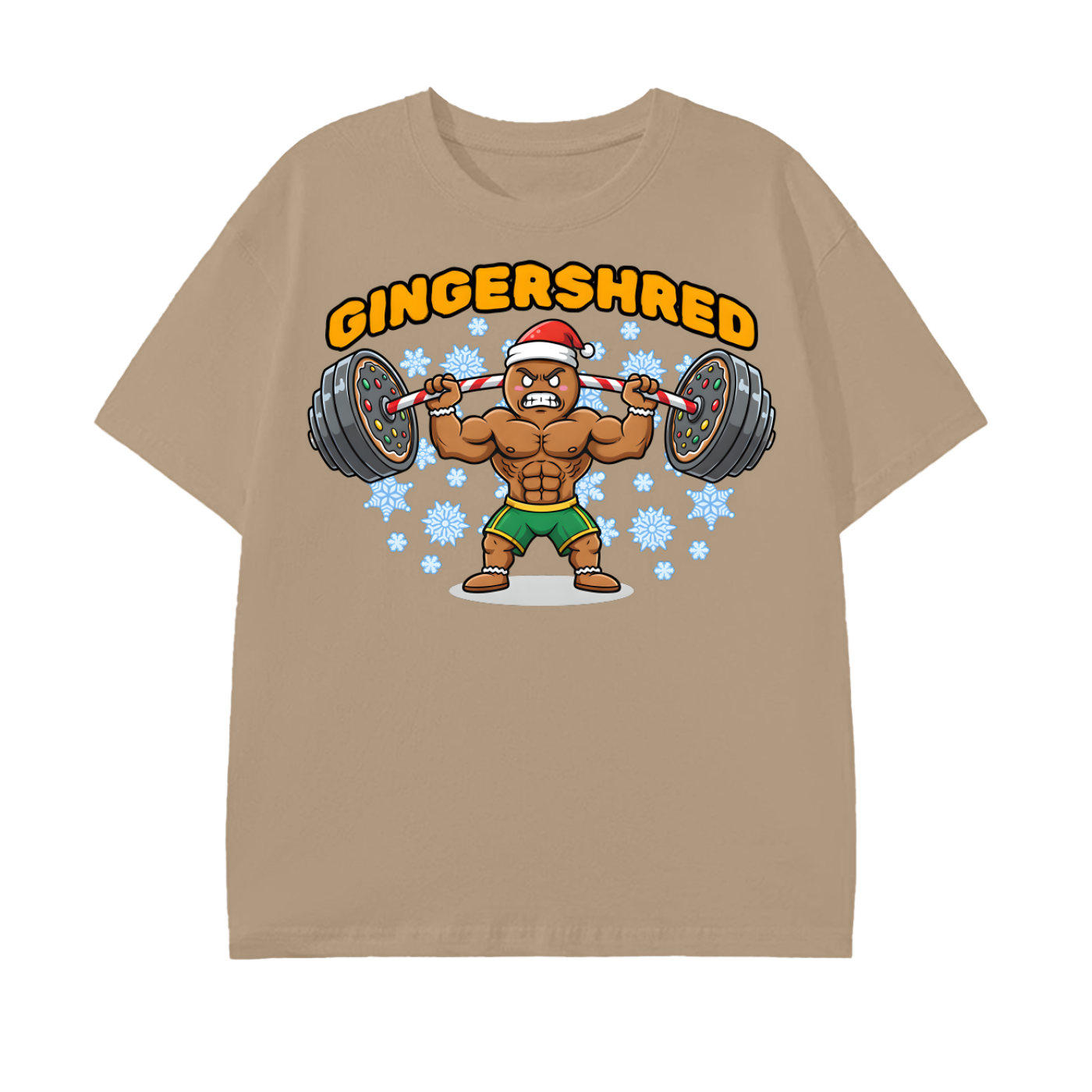 Gingershred Christmas,christmas workout,muscle cookie,funny fitness,holiday gym,festive lifting,weightlifting cookie,workout humor,christmas gym,strong gingerbread