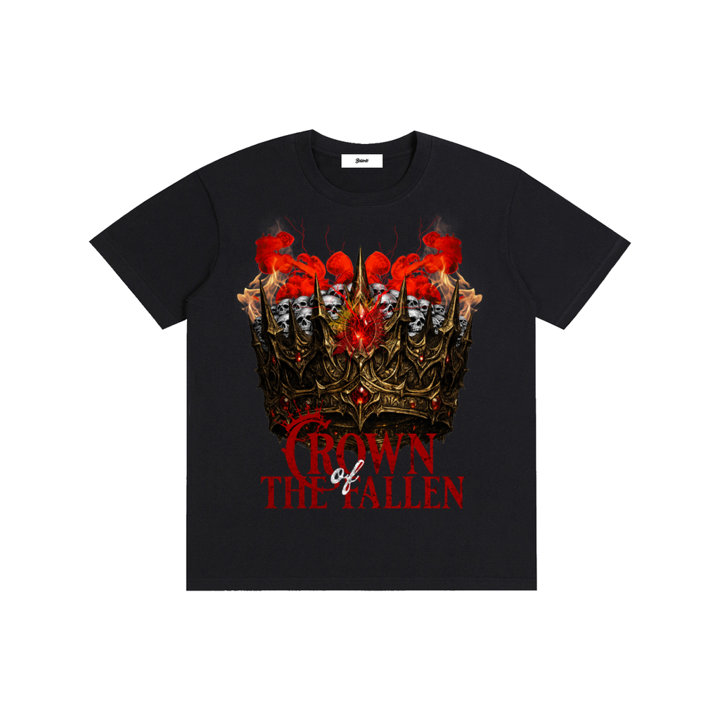 Gothic Skull Crown Dark Fantasy Streetwear T-shirt graphique - Belarté