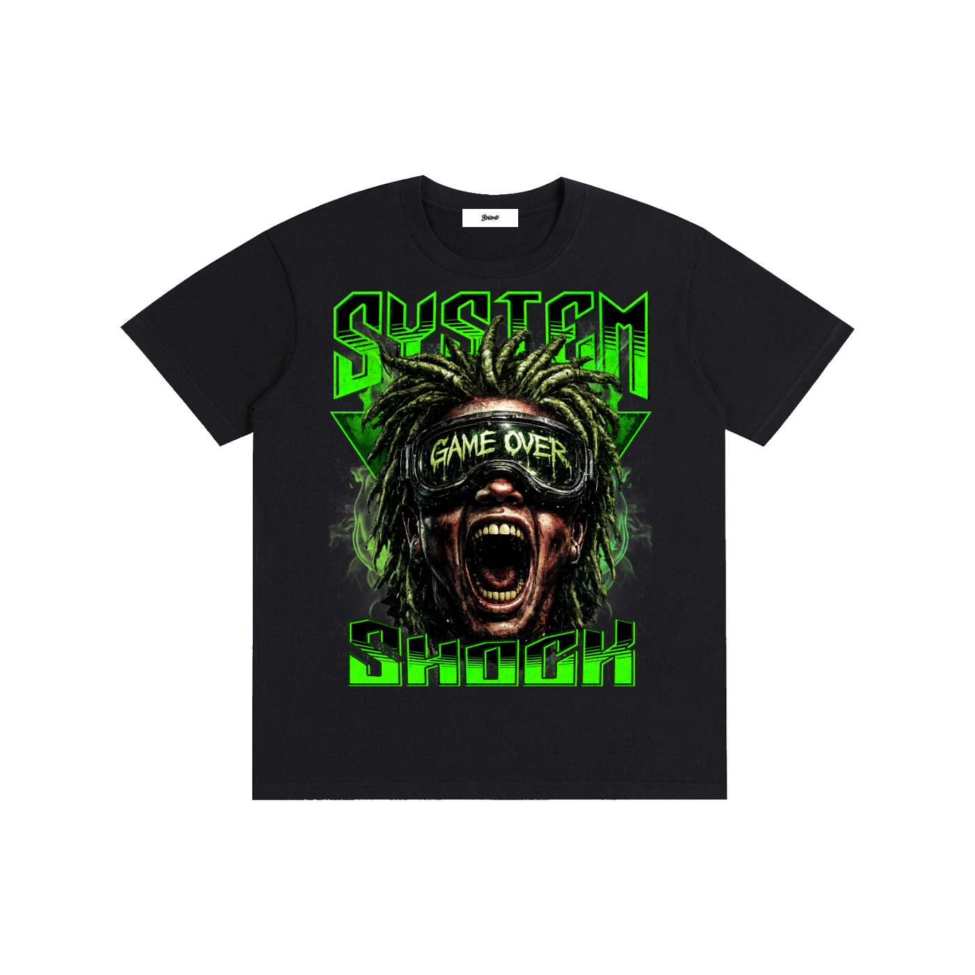 game over,rage graphic,graphic streetwear,urban apparel,gaming fashion,street culture,horror streetwear,cyberpunk style,rebellious style,gamer outfit