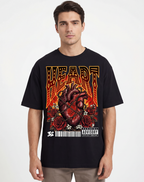 burning heart graphic,burning heart,anatomical heart,flaming heart,barbed wire heart,tattoo style heart,gothic heart design,dark streetwear graphic,rose heart illustration,rock style artwork
