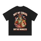 T-shirt Belarté Not My Circus, schwarz, Rückseite mit Skelett-Zirkusdirektor