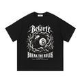 Belarté Break the Rules black 8 ball graphic cotton T-shirt, front view