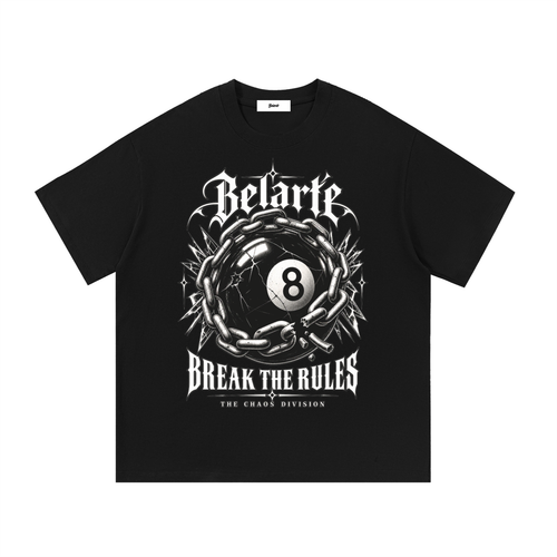T-shirt grafica in cotone Break the Rules 8 Ball Belarté, vista frontale