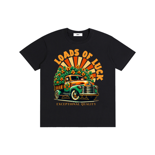 loads of luck vintage truck,st patricks day,lucky clover,irish luck,vintage truck art,retro illustration,irish pride,lucky charm,shamrock design,classic truck