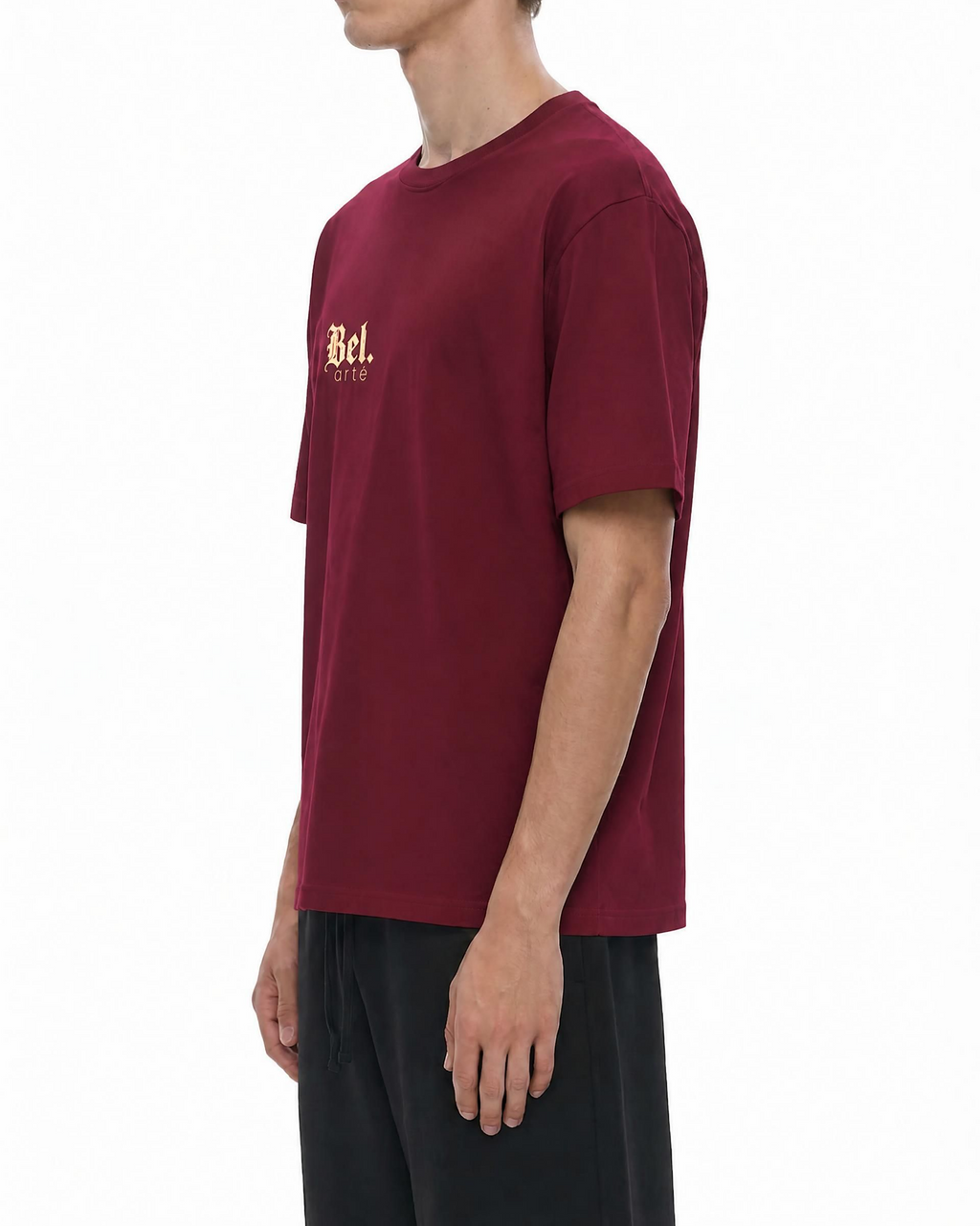 T-shirt Belarté Not My Circus, weinrot, Seitenansicht am Model