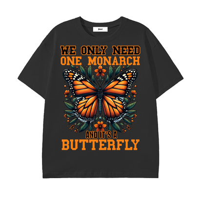 monarch butterfly,butterfly graphic shirt,nature lover apparel,artistic graphic,orange butterfly design,floral graphic shirt,butterfly aesthetic,nature prints clothing,trendy graphic shirt,butterfly art fashion