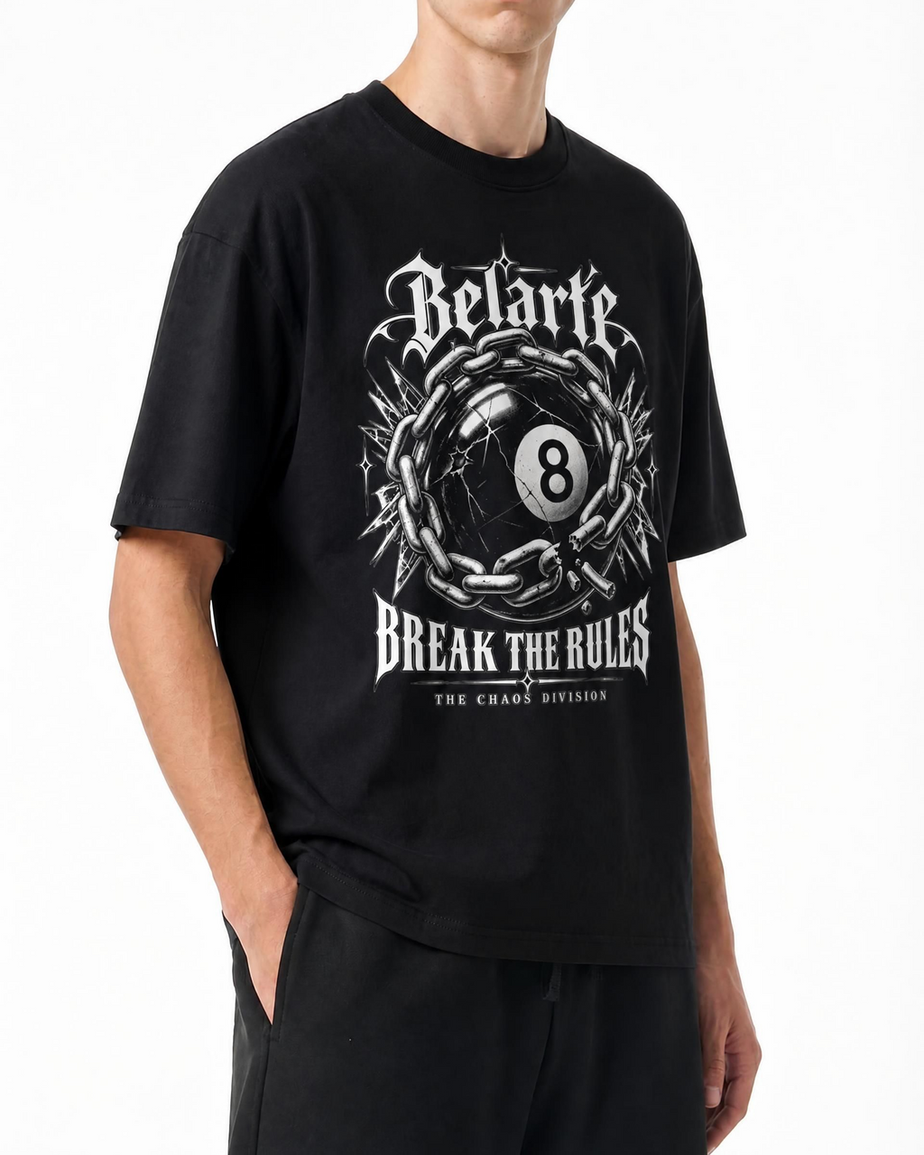 Belarté Break the Rules black 8 ball graphic cotton T-shirt, product image 4