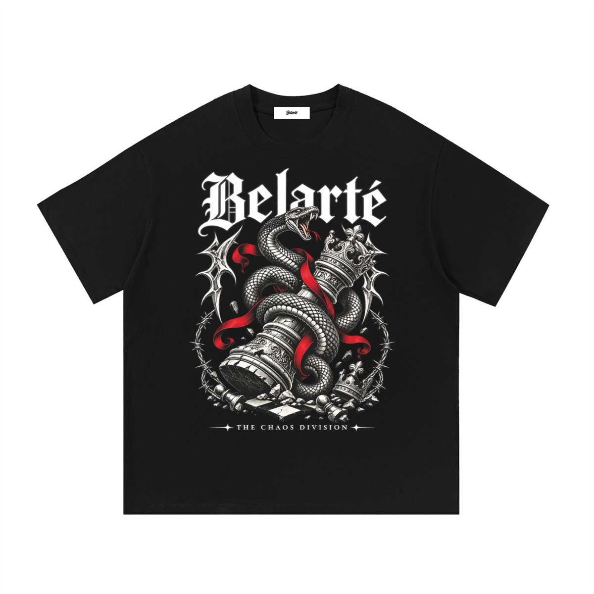 T-shirt grafica in cotone Serpent Crown Belarté, vista frontale