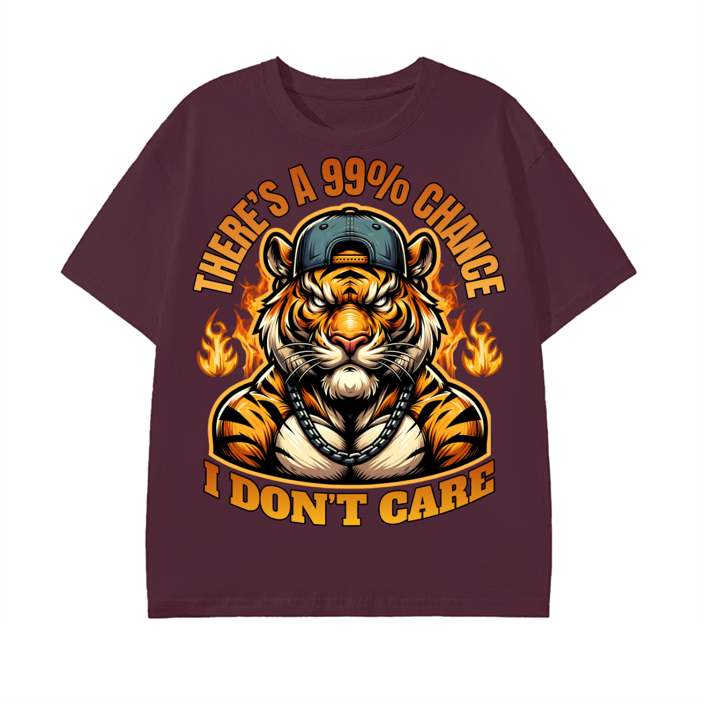 tiger shirt,streetwear graphic,fearless attitude shirt,bold quote shirt,fire tiger design,urban fashion top,gym motivation shirt,savage style apparel,confidence streetwear,aggressive animal graphic
