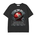 8 ball graphic,break the rules,chain illustration,rebellion design,streetwear graphic,billiards art,bold statement apparel,edgy graphic,urban fashion art,underground style